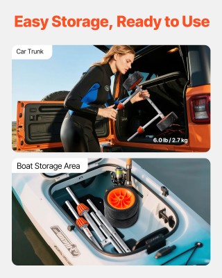 VEVOR Καγιάκ Καρότσι 113.4 κιλά Φορτίο, Διαστάσεις: 560 x 190 x 485...