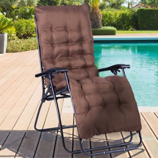 BAKAJI  Καρέκλα Πολυθρόνα Κήπου Με Μαξιλάρι Βαρύτητας Μηδέν Πτυσσόμ...