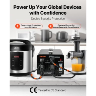 VEVOR Μετασχηματιστής Τάσης 1000VA 110V-220V SXDYZHQSD11025EPL001V2