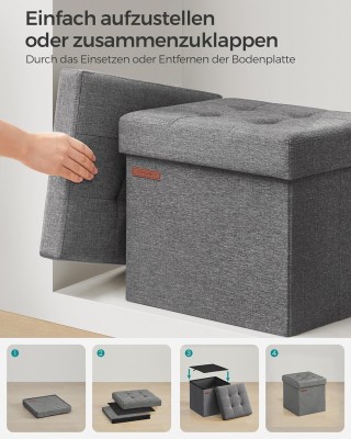 Σκαμπό Αποθήκευσης / Κουτί Αποθήκευσης με Κάθισμα 30x30cm Σκούρο ... Σκαμπό Αποθήκευσης / Κουτί Αποθήκευσης με Κάθισμα 30x30cm Σκούρο ...