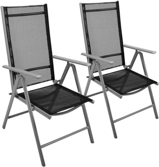 BAKAJI  Σετ 2 Καρέκλες Κατασκήνωσης Πτυσσόμενη Καρέκλα Κήπου Ρυθμιζ...