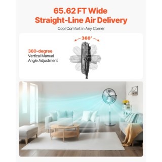 VEVOR Βιομηχανικός Ανεμιστήρας 18 Ρυθμιζόμενος Ύψος 3 Ταχύτητες GYL...