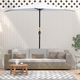 Outsunny Ημικυκλική Ομπρέλα Βεράντας με Μανιβέλα και Δίμερο Κοντάρι...