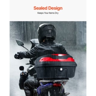 VEVOR 48L Μοτοσυκλετιστικό Κουτί Αποθήκευσης Ουράς με Αντανακλαστικ...