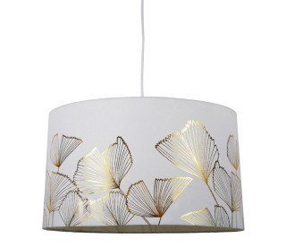 Ostaria Κυλινδρικό Φωτιστικό Ανάρτησης Ginkgo Λευκό και Χρυσό D40cm...