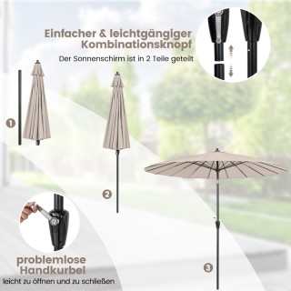 Ομπρέλα Βεράντας με 18 Ακτίνες 265 x 250 Ανοιχτό Καφέ NP11544MS Cos... Ομπρέλα Βεράντας με 18 Ακτίνες 265 x 250 Ανοιχτό Καφέ NP11544MS Cos...