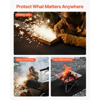 VEVOR Κουβέρτες Συγκόλλησης από Καρβουνικό Ύφασμα, 2 Τεμάχια - Πυρί...