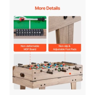 VEVOR Τραπέζι Παιχνιδιών 4-σε-1 82cm: Air Hockey, Ποδοσφαιράκι, Πιν...