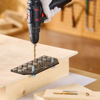 VEVOR Δίδυμο Εργαλείο Ρυθμιζόμενης Διάτρησης Ραφιών & Μεντεσέδων Αλ...