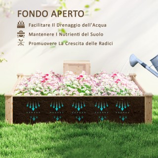 Outsunny Εξωτερική Ζαρντινιέρα από Ξύλο Έλατου με Κομποστοποιητή κα...