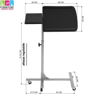 BAKAJI  Τραπέζι Φορητού Υπολογιστή με ρόδες Γραφείο Ρυθμιζόμενο Ύψο...