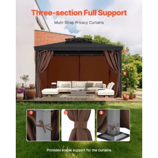 Αδιάβροχες Κουρτίνες για Κιόσκι 281x 341 x 214 cm  Καφέ SMLTCL12FT1...