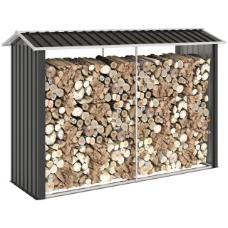 Outsunny Αποθήκη Καυσόξυλων με Δομή από Γαλβανισμένο Χάλυβα και Υπε...