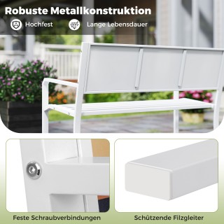 Costway  Μεταλλικός Κήπος - Ανθεκτική Διθέσια Λευκή Παγκάδα, Αντοχή...
