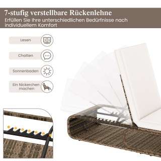 Costway Ρατάν Ξαπλώστρα Κήπου με Ρυθμιζόμενη Πλάτη και Μαξιλάρι, Αν... Costway Ρατάν Ξαπλώστρα Κήπου με Ρυθμιζόμενη Πλάτη και Μαξιλάρι, Αν...