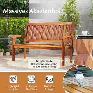 Costway Ξύλινος Πάγκος Κήπου από Ακακία με Εργονομικό Σχεδιασμό και... Costway Ξύλινος Πάγκος Κήπου από Ακακία με Εργονομικό Σχεδιασμό και...