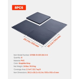 VEVOR Πλακάκια Γκαράζ Διασυνδεόμενα, Σετ 8, Γραφίτης Γκρι PVCLSCKDD... VEVOR Πλακάκια Γκαράζ Διασυνδεόμενα, Σετ 8, Γραφίτης Γκρι PVCLSCKDD...