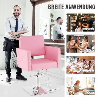 Costway Ροζ Κομμωτηριακή Καρέκλα με Βαρέως Τύπου Υδραυλική Αντλία, ...