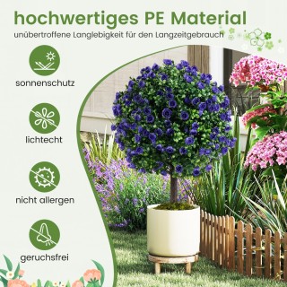 Costway Τεχνητό Δέντρο με Λιλά Ρόδα και Πράσινα Φύλλα 55εκ HZ10324PU-2 Costway Τεχνητό Δέντρο με Λιλά Ρόδα και Πράσινα Φύλλα 55εκ HZ10324PU-2