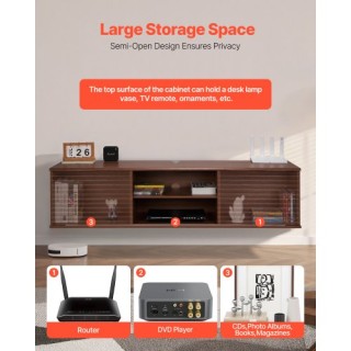 VEVOR Κρεμαστή Βάση Τηλεόρασης 152 x 39 x 36,8 cm  με Ρυθμιζόμενο Ρ...