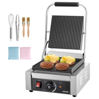 VEVOR Επαγγελματική Τοστιέρα Panini Grill 22x23 cm DYYBDBL3200WZG84...