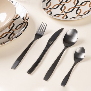 Galileo Σετ 16 μαύρα σατινέ μαχαιροπίρουνα από ανοξείδωτο ατσάλι 18...