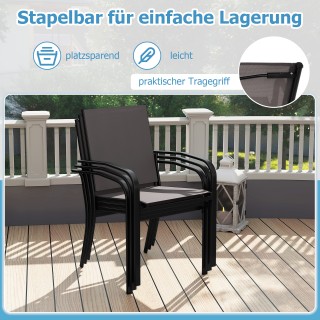 Costway  Σετ Εξωτερικών Καρεκλών Τραπεζαρίας με 4 Στοιβαζόμενες Καρ...