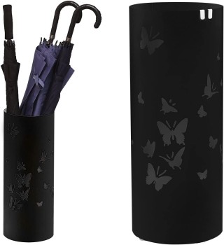 BAKAJI Σταντ Ομπρελοθήκης Στρογγυλό Σχέδιο Σιδήρου Μαύρο Δοχείο Συ... BAKAJI Σταντ Ομπρελοθήκης Στρογγυλό Σχέδιο Σιδήρου Μαύρο Δοχείο Συ...