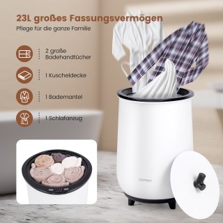 Costway Ηλεκτρικός Θερμαντήρας Πετσετών 23L με 3 Επίπεδα Θέρμανσης ...