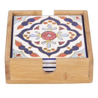 Villa dEste Home Σετ 4 Διακοσμητικά Πλακάκια Κεραμικά 11x11 cm με Φ... Villa dEste Home Σετ 4 Διακοσμητικά Πλακάκια Κεραμικά 11x11 cm με Φ...