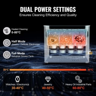 VEVOR Καθαριστικό Υπερήχων 10L με Καλάθι, Θερμαντήρα και Χρονοδιακό...