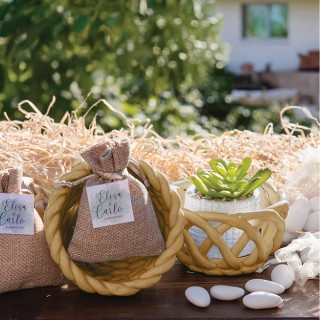 Villa DEste  Σετ 4 τμχ Πολυχρηστικό καλάθι από κεραμικό σε απόχρωση...