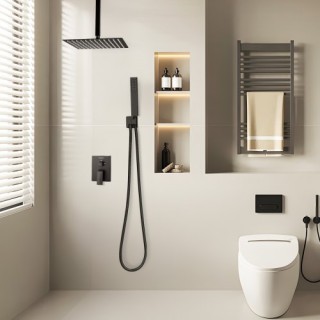 VEVOR Σετ Βρύσης Ντους με Τετράγωνη Κεφαλή Βροχής 12 και Χειριστήρι...