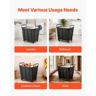 VEVOR Καρτσάκι Πλυντηρίου & Αγορών με Αδιάβροχη Επένδυση, 118 Κιλά,...