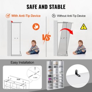 Ντουλάπα Αποθήκευσης VEVOR 9 Ρυθμιζόμενα Ράφια για 756 CD Λευκό  DV...