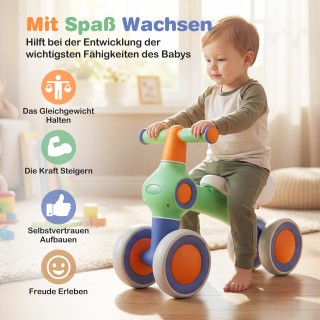 Costway Παιδικό Ποδηλατάκι Ισορροπίας με Ρυθμιζόμενο Μαλακό Κάθισμα...