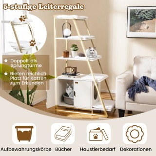 Costway Ντουλάπα Γάτας με Ράφι και Χώρο για Τουαλέτα 92,5 x 49 x 14...