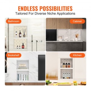 VEVOR Εσοχή Ντουζιέρας 40.64 x 60.96 cm, Διπλό Ράφι, Μαύρο SLLYBK2... VEVOR Εσοχή Ντουζιέρας 40.64 x 60.96 cm, Διπλό Ράφι, Μαύρο SLLYBK2...