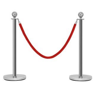 Costway Σύστημα Καθοδήγησης Ατόμων από Ανοξείδωτο Ατσάλι με Κόκκινε...