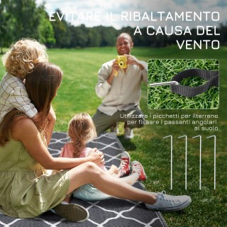 Outsunny Πτυσσόμενο και αναστρέψιμο χαλί εξωτερικού χώρου με τσάντα...