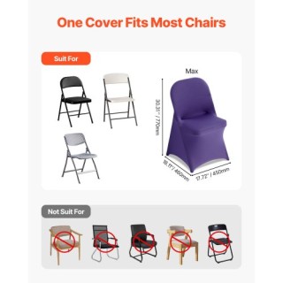 VEVOR Καλύμματα Καρεκλών 50 Τεμαχίων Μοβ με Διαστάσεις 45 x 46 x 77...