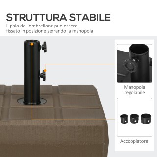 Outsunny Βάση για Ομπρέλα Κήπου Γεμιζόμενη με Λαβή από HDPE και Ατσ... Outsunny Βάση για Ομπρέλα Κήπου Γεμιζόμενη με Λαβή από HDPE και Ατσ...