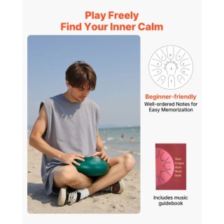 VEVOR Χάλκινο Τύμπανο 25.4cm, 11 Νότες, C Μείζονα, Πράσινο GSGLSGSG...