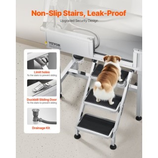 VEVOR Μπανιέρα Καλλωπισμού Σκύλων με Σκάλες και Ντους BXGCWYG34CZJF...