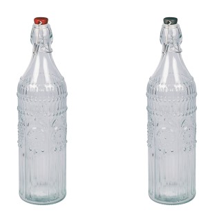 Galileo Γυάλινο μπουκάλι 1L με ερμητικό πώμα επιφάνεια με ανάγλυφα ...