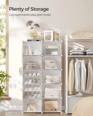 SONGMICS Παπουτσοθήκη Οργάνωσης 82x32x152cm για 40 Ζευγάρια με Γάντ...