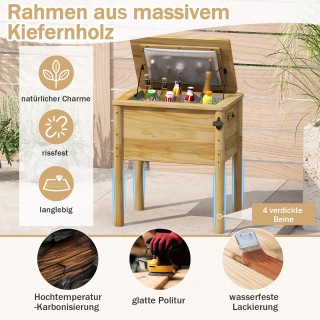 Costway Ξύλινος Ψύκτης 51L με Φιάλες & Ανοιχτήρι NP12567NA Costway Ξύλινος Ψύκτης 51L με Φιάλες & Ανοιχτήρι NP12567NA