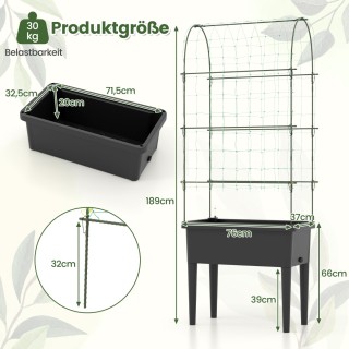 Costway  Υπερυψωμένο Παρτέρι με Πέργκολα για Κηπουρική - Πολυλειτου...