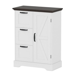 Costway Λευκός Κουζινόσχημος Αποθηκευτικός Μπουφές σε Ρουστίκ Στυλ ...