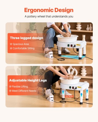 VEVOR Κεραμικός Τροχός 28 εκ για Σκάργια - Μεσαία Λειτουργία ρυθμιζ...